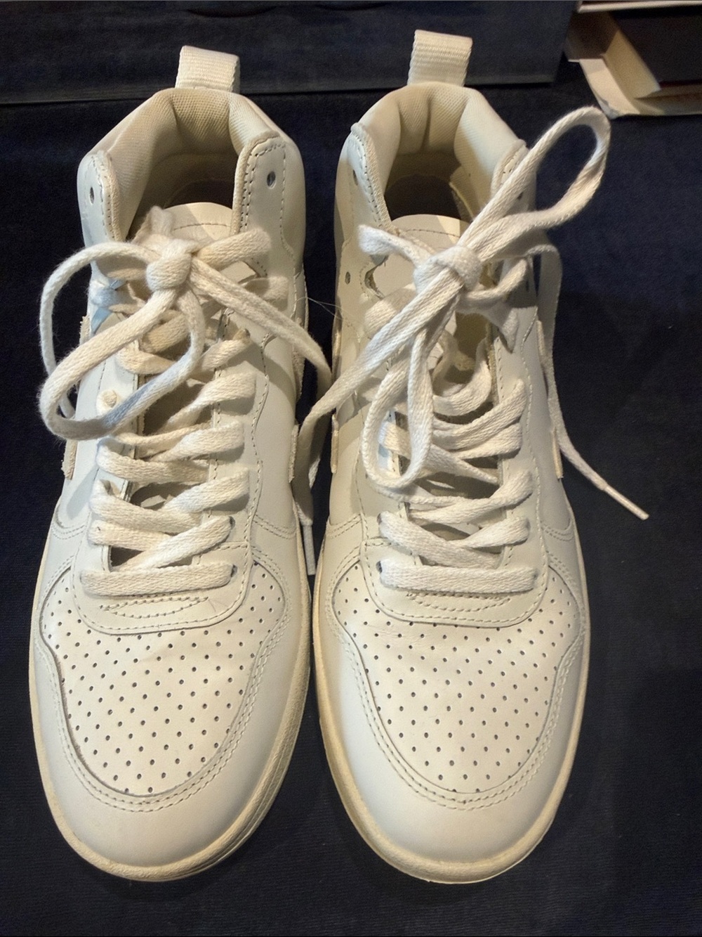 Women’s White Leather High-Top Sneakers